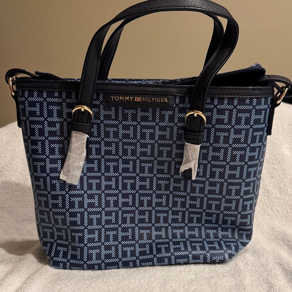 Tommy Hilfiger Navy and Black Tote Bag